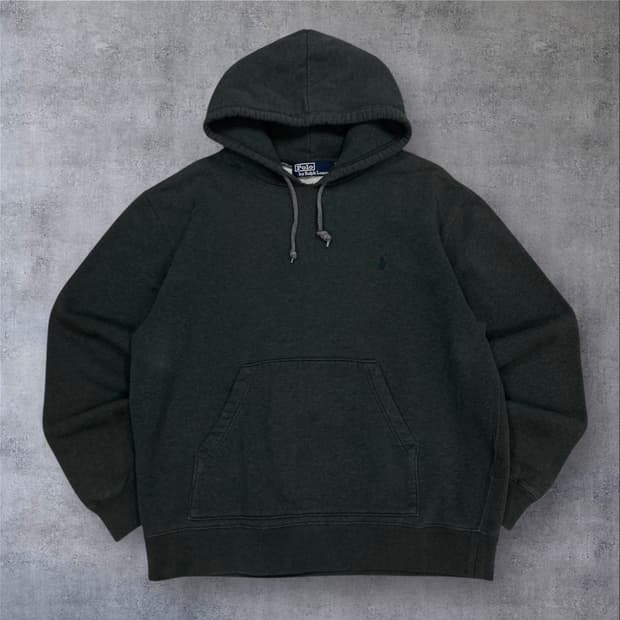 폴로 랄프 로렌 차콜 컬러 스몰 포니 후드티