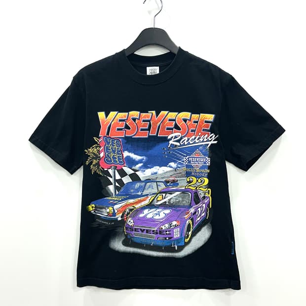 예스아이씨 빅 레이싱로고 티셔츠 블랙 S
