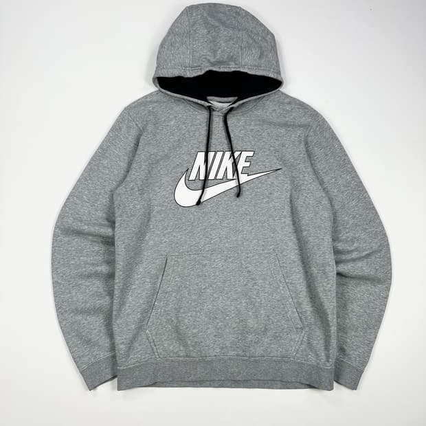 나이키 구형 올드스쿨 빅로고 후드티 그레이 M
