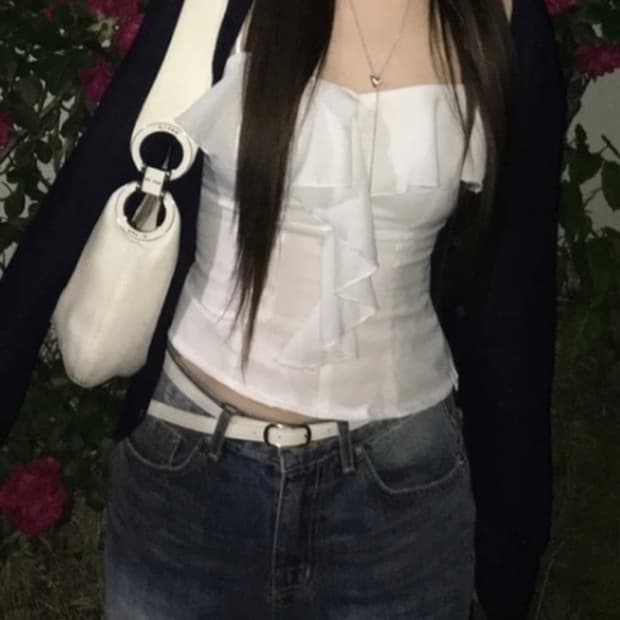아워캐비넷 러브 프릴 슬리브리스 새상품