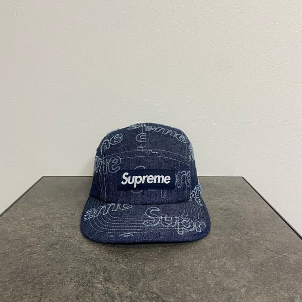 (OS) 슈프림 박스로고 캠프캡 모자 데님