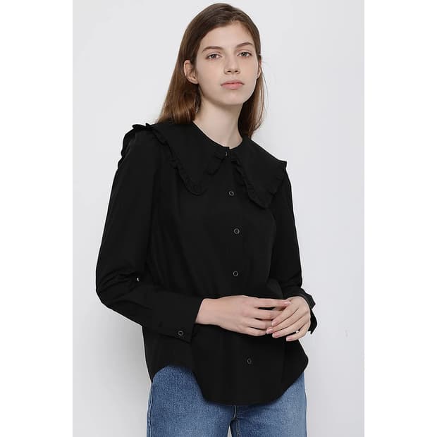 SJYP 세일러 카라 프릴 블라우스