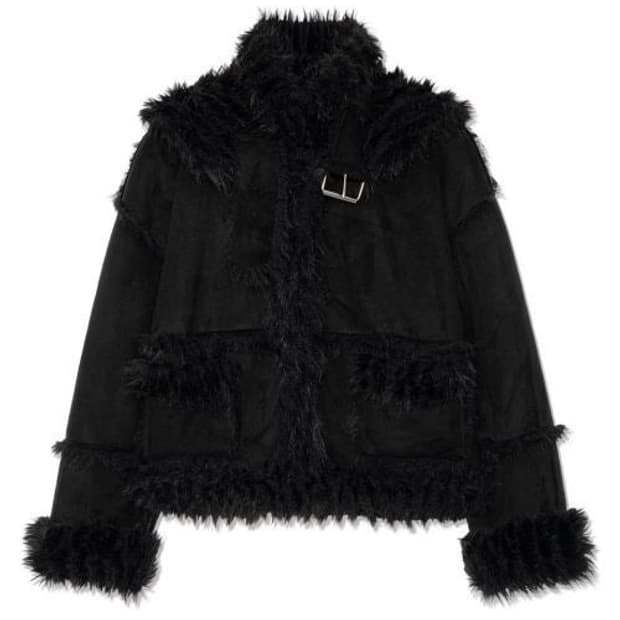 어글리쉐도우 리버시블 시어링 자켓 무스탕 퍼자켓 블랙