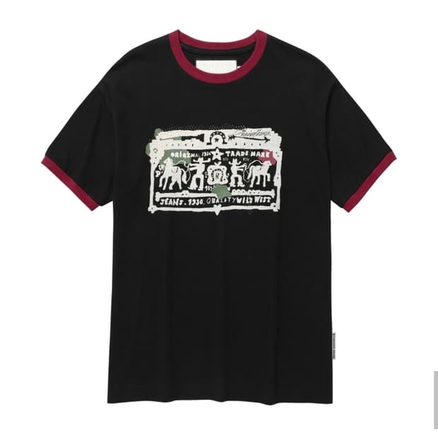 M) 더바이닐하우스 카우보이 픽토그램 링거 티셔츠 블랙