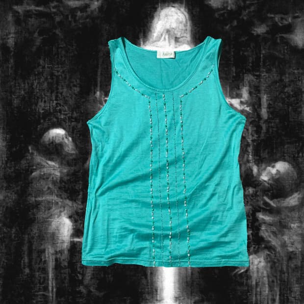 Y2k Mint sparkle sleeveless