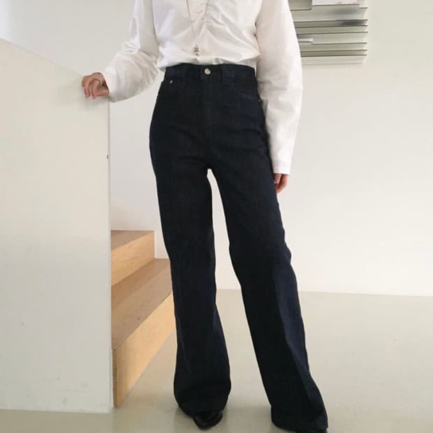 미닝아웃 논페이드 생지 데님