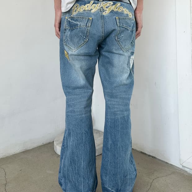 빈티치 패치 플레어 데님 팬츠