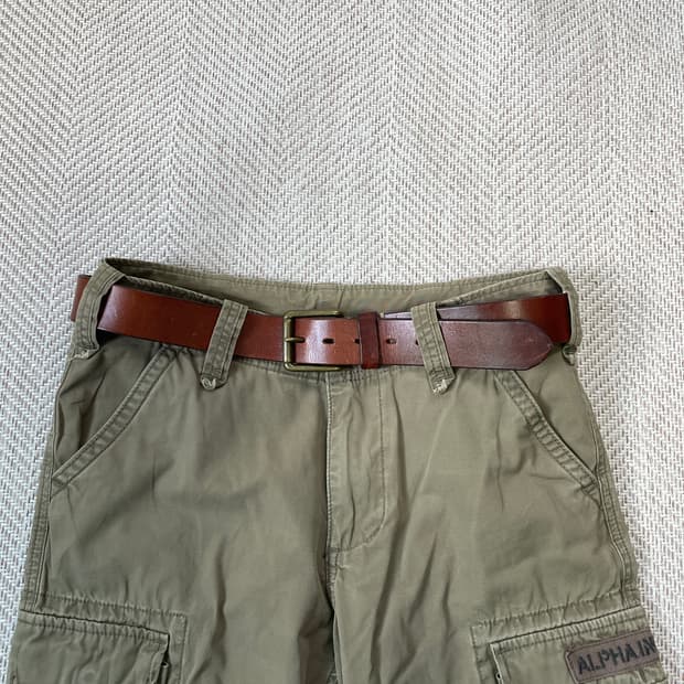 빈티지 갭 브라운 레더 벨트 