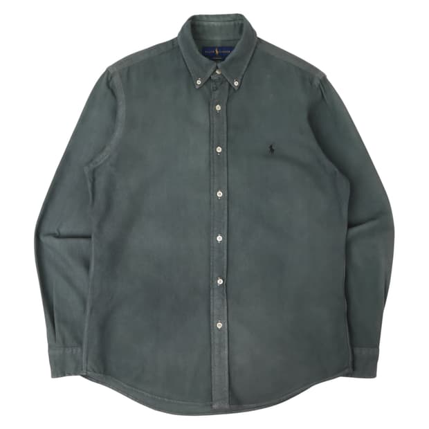 폴로 랄프로렌 워시드 그레이 옥스포드 커스텀 핏 셔츠