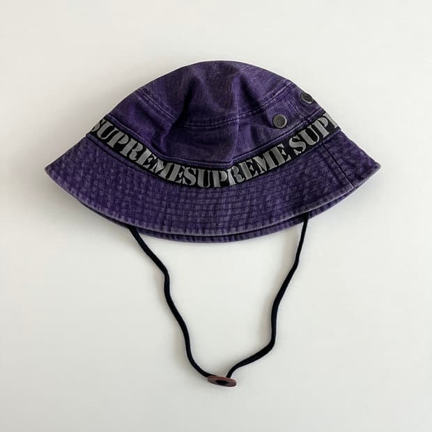 슈프림 스텐실 웨빙 부니 퍼플 버킷햇
