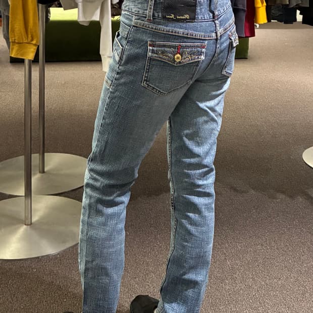 67)Precious Jeans 빈티지 여성 포켓 자수 데님팬츠