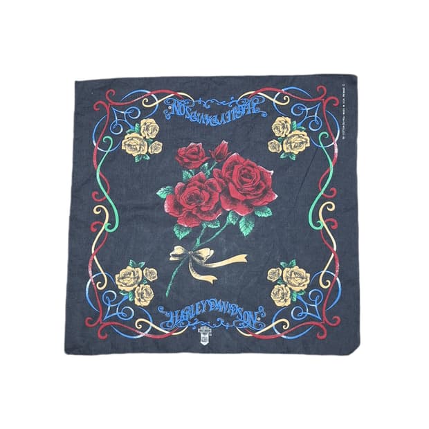 80s90s 할리데이비슨 장미 반다나