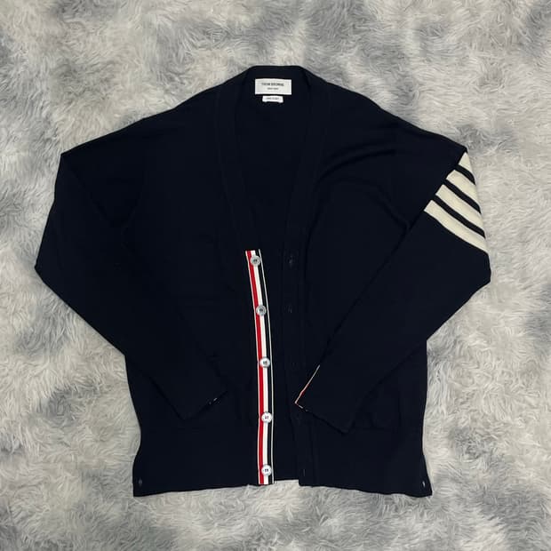 톰브라운 메리노 울 가디건 네이비 [3]