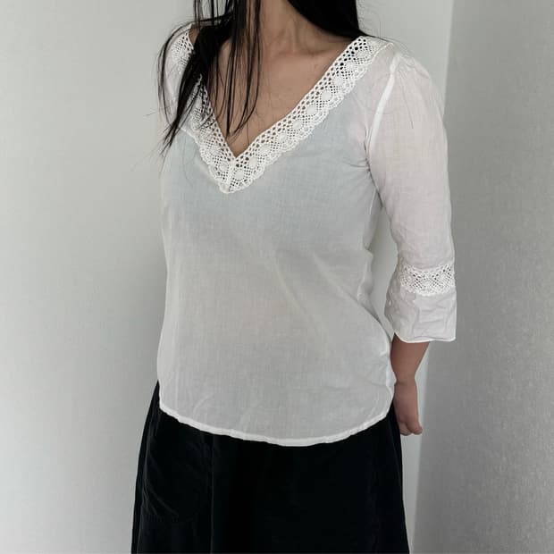 White Crochet Lace Blouse