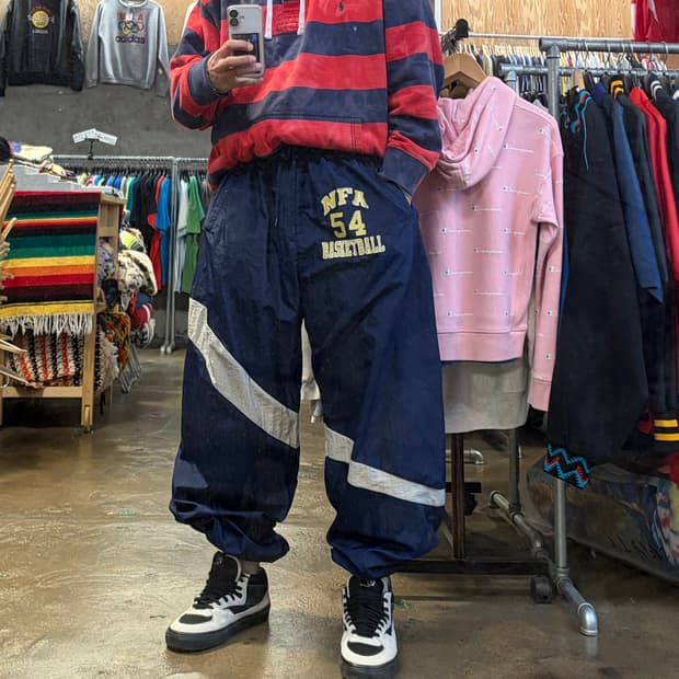 90s Made in USA 빈티지 러셀 츄리닝 바람막이 트레이닝팬츠