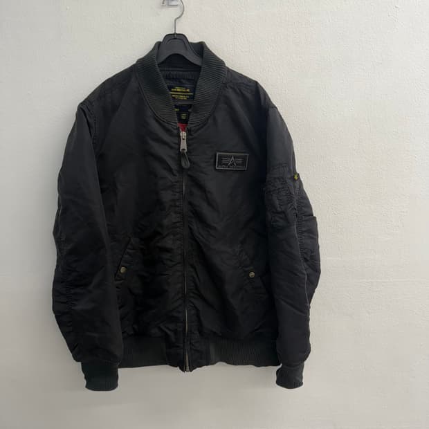알파인더스트리 MA-1 블랙 봄버 자켓 L