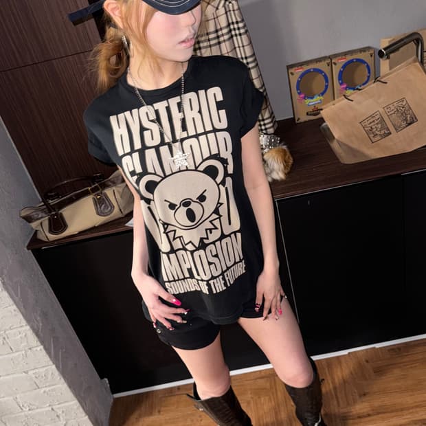 히스테릭 글래머 퍽베어 반팔 