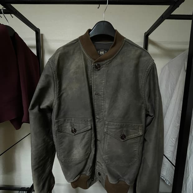 Rrl A-1 코튼 봄버 플라이트 자켓