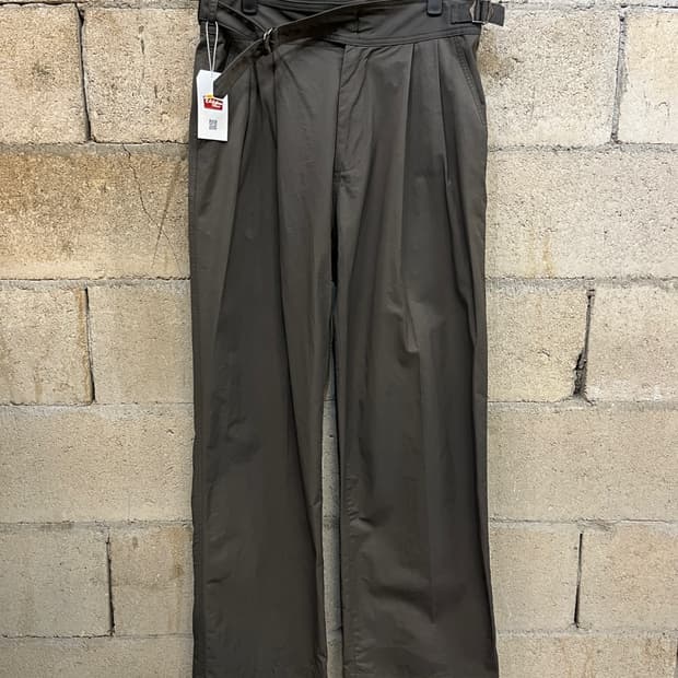 디미트리 블랙 벨티드 투턱 와이드 팬츠