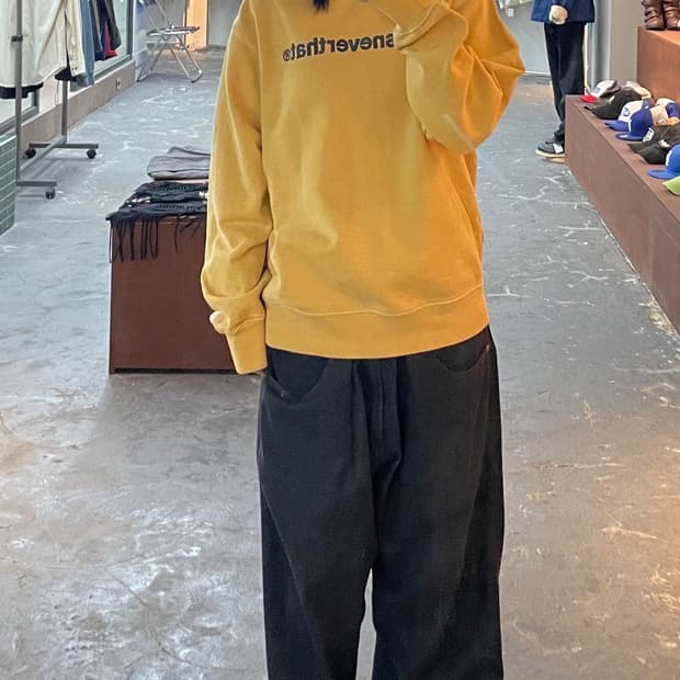 디스이즈네버댓 크루넥 옐로 스웻셔츠 H1198