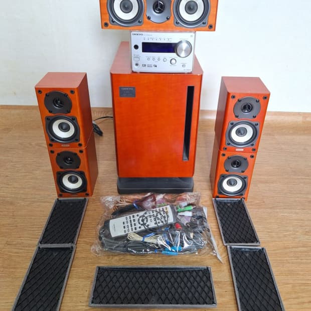 온쿄 5.1 빈티지 홈시어터 스피커 세트 레트로 매장 카페 가게 인테리어