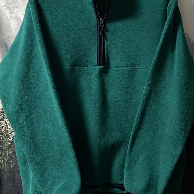 XL) 유니클로 그린색 하프집업 후리스 신칠라