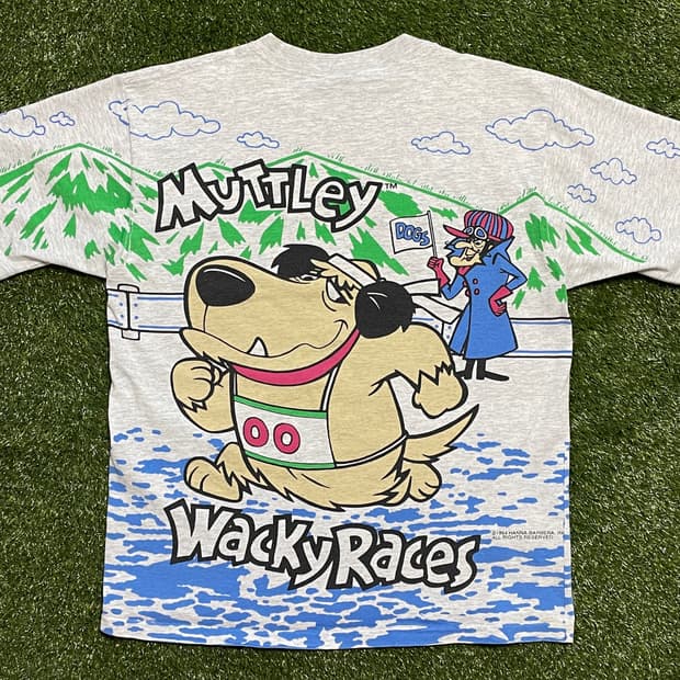 90s 빈티지 와키 레이스 카툰 반팔티