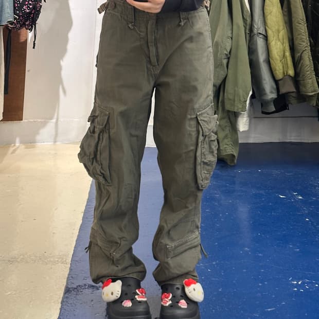 Adhams 카키 카고 팬츠