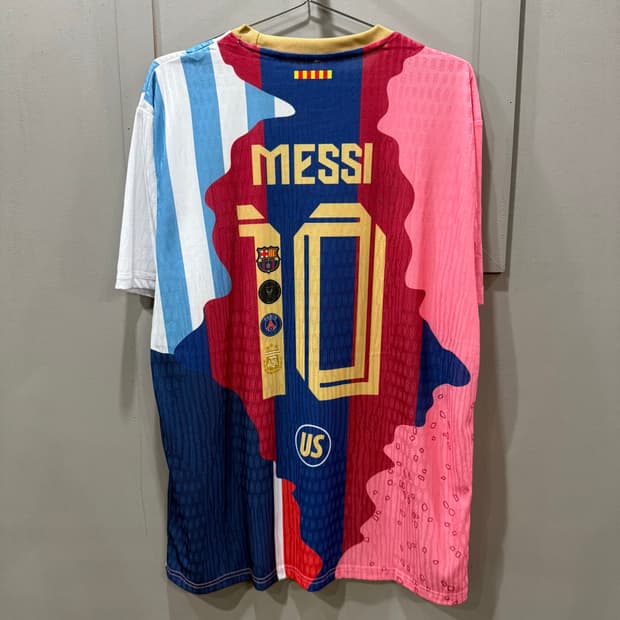 2XL 리오넬 메시 커리어 기념 Goat 올타임 클럽 축구 져지 티셔츠