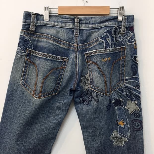 miss sixty 패치 데미지 부츠컷 데님 27