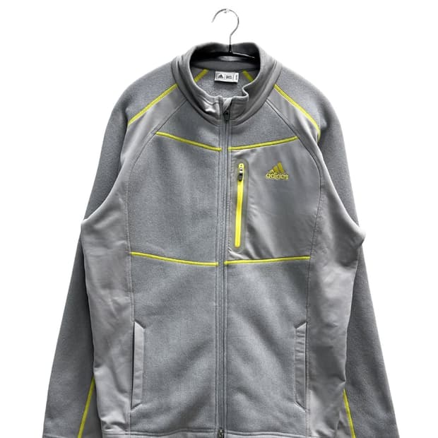 (0) 아디다스 골프 플리스 집업 자켓 (밑단 스트링) 그레이/옐로우