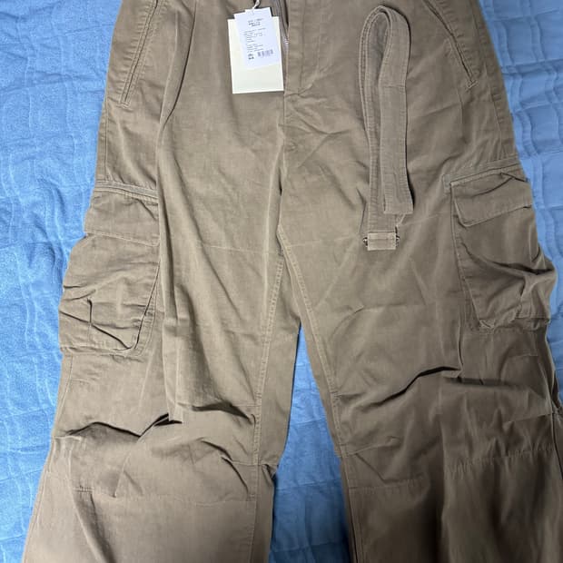 4) 폴리테루 벨티드 카고 팬츠 벨카고 딥베이지