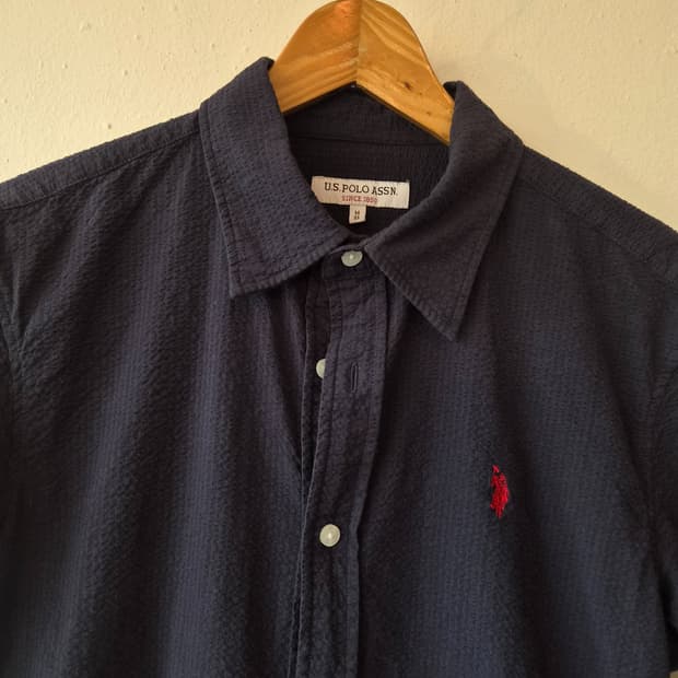 폴로아쎈 US POLO ASSN 남성 시어서커 반팔셔츠 M사이즈