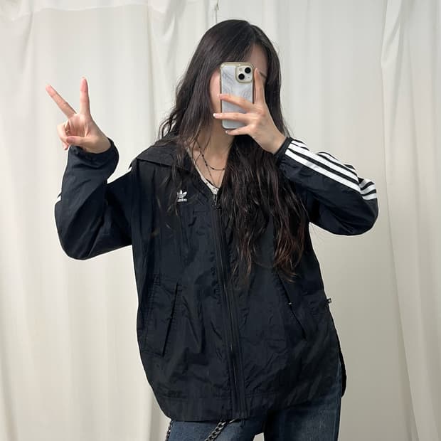Adidas black Firebird windbreaker 