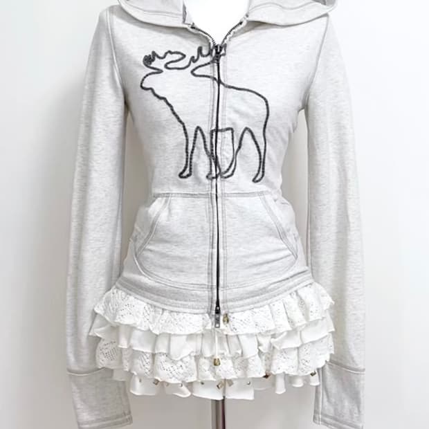 Abercrombie 아베크롬비 오트밀 딱붙 후드집업 아베후집 아베후드