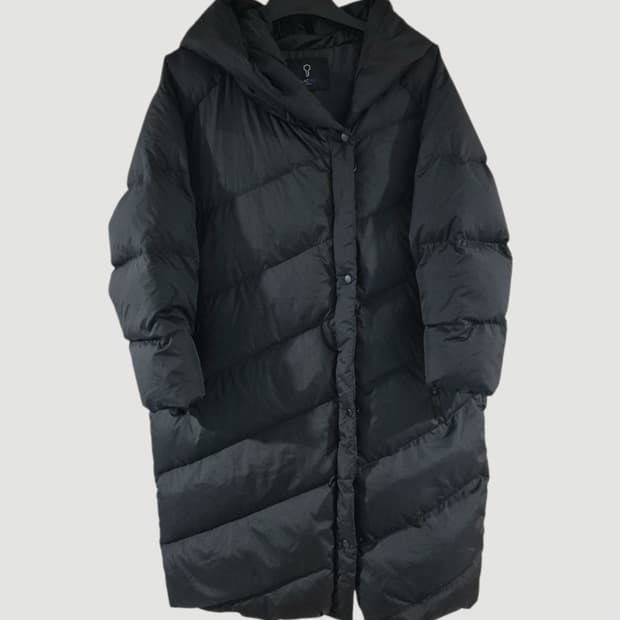 블래키 여자 오버핏 롱 오리털패딩