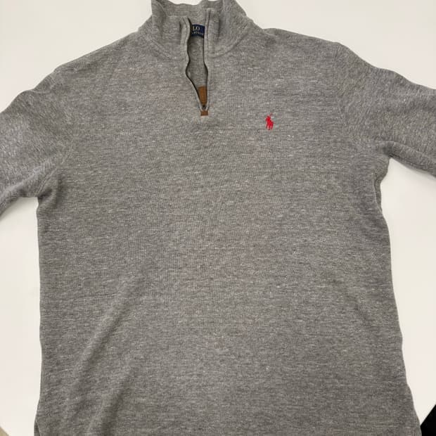 폴로 랄프로렌 하프집업 니트 회색 반집업 m