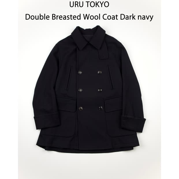 URU TOKYO 더블브레스티드 울 코트 다크네이비