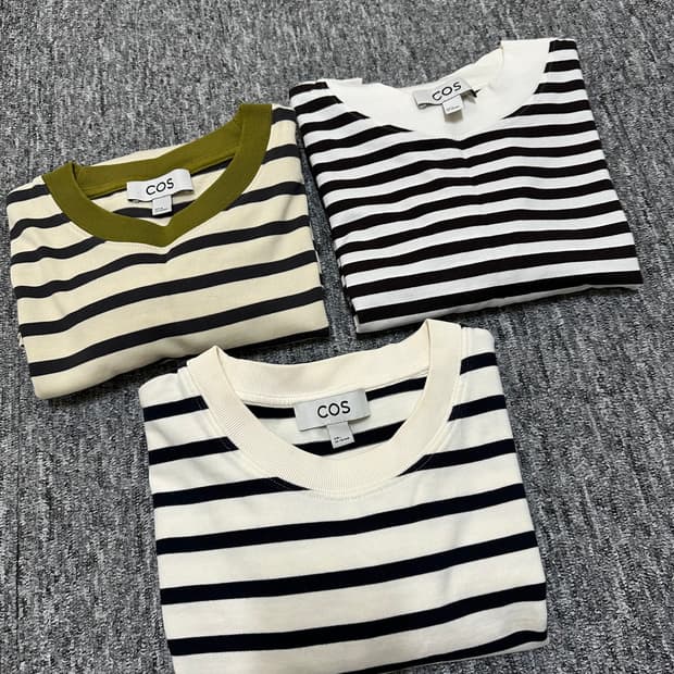 일괄판매) Cos 코스 스트라이프 롱슬리브 줄티셔츠 긴팔티셔츠