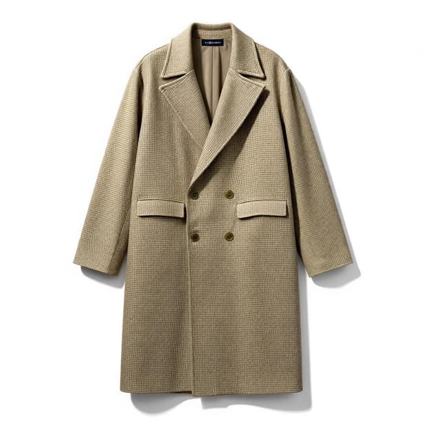 Made in Italy Houndstooth Wool Coat 105