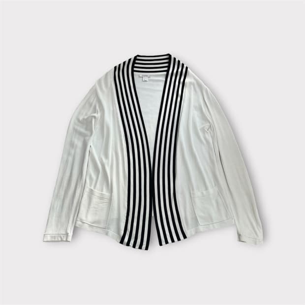 막스마라 오픈형 여름 가디건 L 화이트 스트라이프