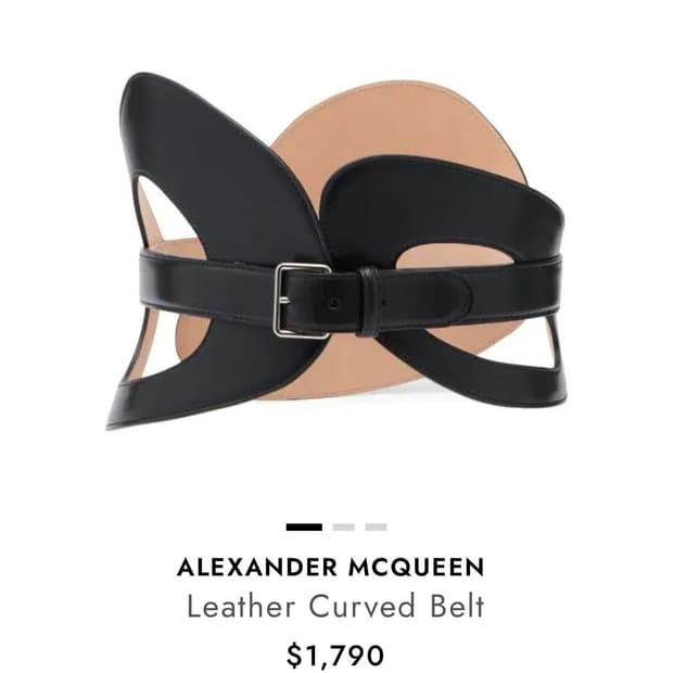 새상품)알렉산더 맥퀸 레더 커브드 벨트 블랙