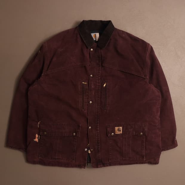 90's USA 칼하트 c10-brg 초어 번 자켓  A1251