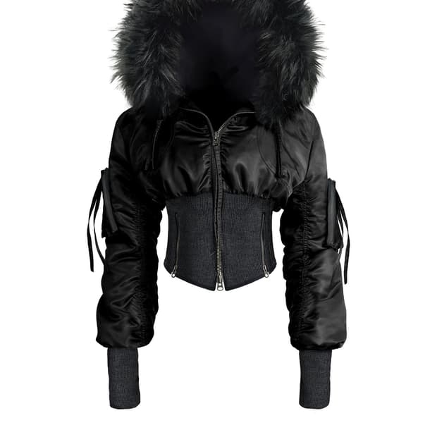 키묘 볼린 패디드 봄버 자켓 블랙 