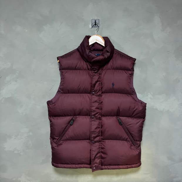 폴로 랄프로렌 푸퍼다운 패딩조끼 버건디