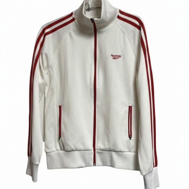 리복 빈티지 져지 트랙탑 흰빨