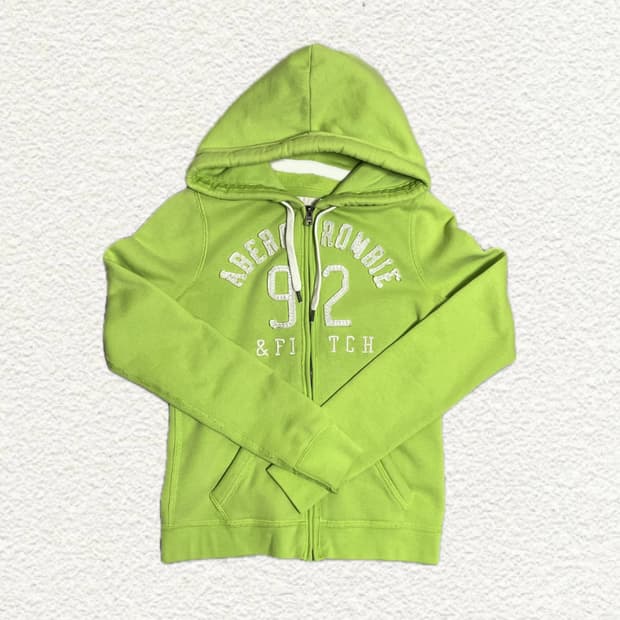 아베크롬비 후드집업 XS 라임색