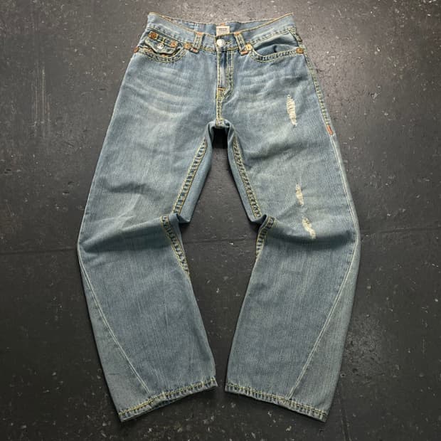 32 트루릴리전 조이 수퍼 티 부츠컷 데님팬츠 