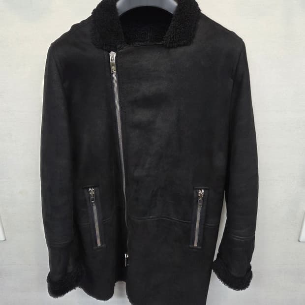 본 천연 양 가죽 모피 무스탕 자켓 L