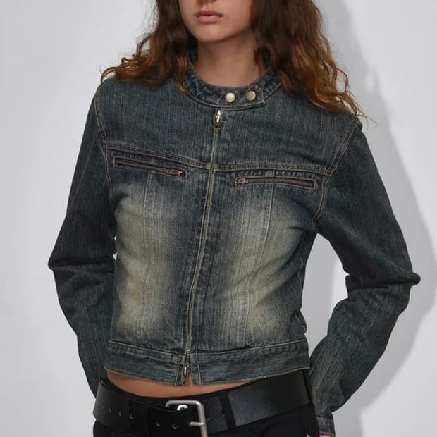 블랙업 디뮤어 데님자켓